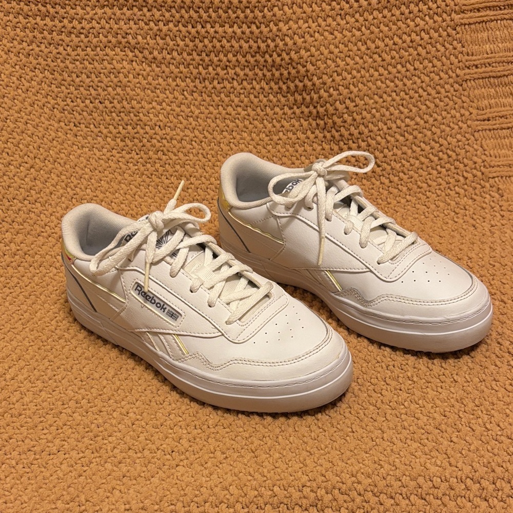 Reebok Women’s Sneakers in Off-White with Iridescent Trim
